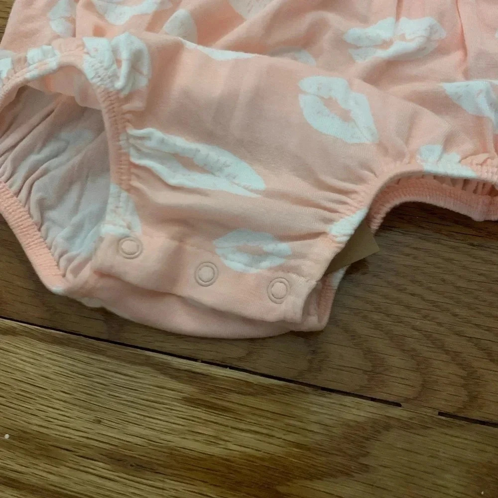 NWT Angel Dear Sun Suit Bumble Baby Girl Pink with Kisses 3-6 Months - Picture 2 of 6